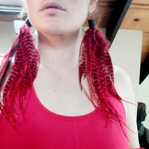 Red Feather Earrings From WASTELAND